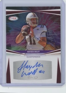 Hayben Wolff Autographs Red 2025 Sage Football #A-HW - Picture 1 of 2