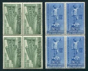 1950 Republik Unesco 2 Val. quartina perfect Vollgummi SPL **  - Bild 1 von 1