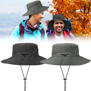 Men Women Bucket Sun Hat Waterproof Wide Brim Foldable Boonie Fishing Travel Cap - Picture 1 of 10