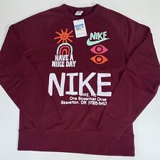 NIKE 'HAVE A NIKE DAY' TERRY PULLOVER CREW JUMPER SIZE MEDIUM DQ4169-638 New