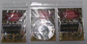 Scientific Anglers 9' 2x Fluorocarbon Leaders qty 3  - NEW  - Picture 1 of 1