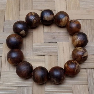 18 mm Akar Zebra Agarholz Armband Gaharu 13 Perlen Aloeswood #GA9 - Bild 1 von 5
