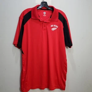 Detroit Red Wings Poloshirt Herren Large rot gesticktes Logo Hockey Spellout L - Bild 1 von 17