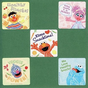15 pegatinas grandes de Sesame Street Healthy Habits - Ernie, Cookie Monster, Elmo - Imagen 1 de 1