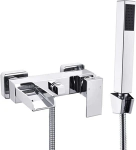 Bath Mixer Taps with Handheld Shower Head Waterfall Wall Mount Bathroom - Picture 1 of 5
