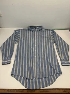 Vintage LL Bean Made in the USA Retro 80's Striped Blue /yellow Mens Large Tall - Picture 1 of 13