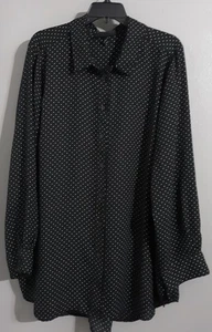 Top blusa donna LANE BRYANT manica lunga/bottoni carriera nero.taglia 22/24 - Foto 1 di 9