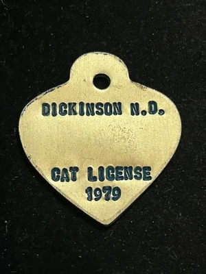 1979 年 Dickinson 北达科他州税币猫狗牌许可证未使用 — 第 1/2 张图片