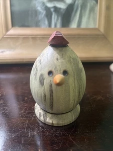 Pollo de madera tallado a mano, ovalado, Maffitt 2019, 3,5 pulgadas - Imagen 1 de 6