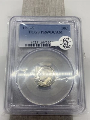 1973 S 10C Roosevelt Dime Proof PCGS PR69DCAM CB2-86 - Image 1 of 2