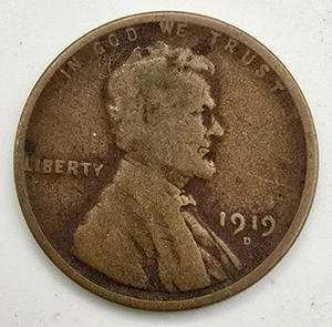 1919 D Lincoln Wheat Cent VG/F You Grade It! Penny Kupfer Art Münze Kostenloser Versand! - Bild 1 von 4