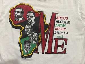 Camisa De Colección Negra Historia Power Años 70 Pequeña/Mediana Malcolm X Martin Luther Marley - Imagen 1 de 6