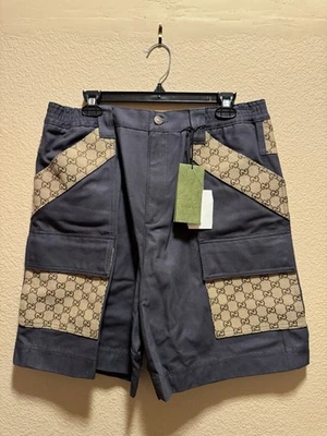 New Gucci GG Supreme Logo Cotton Canvas Bermuda Shorts Size IT 48 / Waist 34 - Image 1 of 4