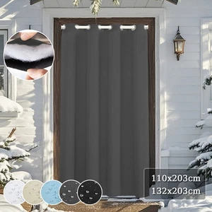 Türvorhang Kälteschutz Dicker Thermovorhang Blickdicht Tür Gardinen mit Ösen DE - Bild 1 von 47