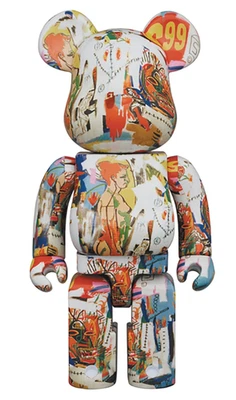 BE@RBRICK Andy Warhol × JEAN-MICHEL BASQUIAT #4 1000% Bearbrick juguete medicom Foto 1 de 2