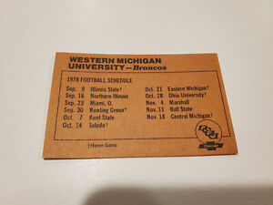 RS20 Western Michigan University 1978 Football Chevrolet Pocket Schedule Card