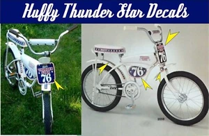 Vintage 1970s Huffy Thunder Star 76 BMX Bicycle Decals Only, AMF - Picture 1 of 3