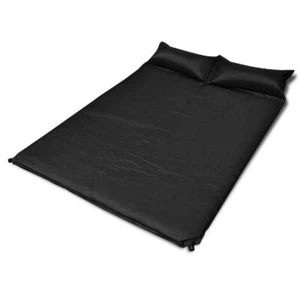 Black Self-Inflating Sleeping Mat Double Inflatable Mattress Camping Bed - Picture 1 of 5