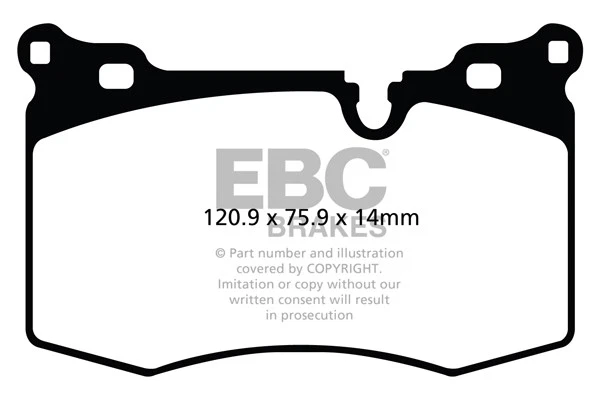 Pastiglie freno anteriori EBC Redstuff per BMW Mini Coupè (R58) 1.6 Turbo funzionanti (2011 in poi) - Immagine 1 di 1