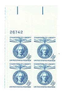 1960 Block of 4 cent Ignacy J Paderewski Stamps - Picture 1 of 2
