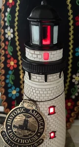 LEFTON Lighthouse Accent Lamp Light House Figurine St Simons Georgia 11.5” tall - Picture 1 of 12