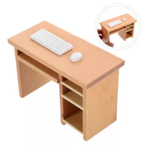 1 Set Doll House Miniature Computer Table Model Doll House Kitchen Prop Model - Picture 1 of 12