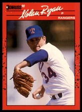 1990 Donruss #166 Nolan Ryan No Dot After Inc Error Texas Rangers