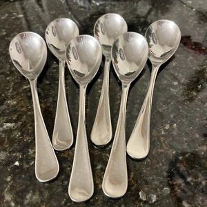JA Henckels MANOR 6 Soup Spoons 18/10 Stainless Flatware Glossy Modern Pattern - Picture 1 of 10