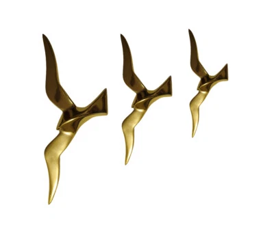 GRANDE Juego de 3 piezas de Gaviota Águila Montaje en Pared Pájaros Voladores de Metal Foto 1 de 4