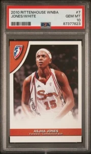 2010 Rittenhouse WNBA Asjha Jones/Tan White PSA 10 Connecticut Sun - Picture 1 of 2