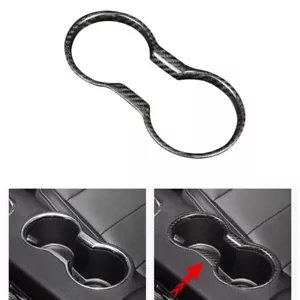 Carbon Fiber Glass Cup Holder Panel Cover Trim Fit For Ford Mustang 2015-2018 - Picture 1 of 6