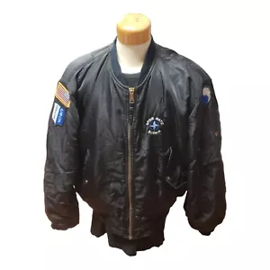 Vintage Reversible MA-1 Flight Jacket W/ Commemorative SFOR Patches - XL - Picture 1 of 3