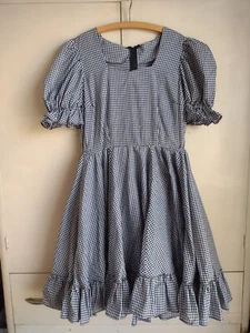Handmade Gingham Whimsigoth Dress  Cottagecore Kawaii Octoberfest M L Ruffle  - Picture 1 of 11