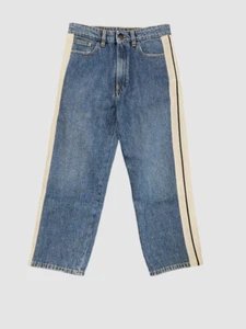 $395 Palm Angels Kid's Boy's Blue Contrast Sides Denim Jeans Pants Size 12 - Picture 1 of 3