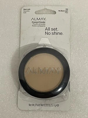 Almay Pressed Powder All Set No Shine Hypoallergenic #100 My Best Light 0.20 oz - Image 1 of 2