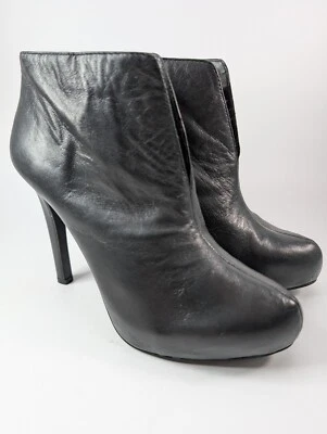 Jessica Simpson Black Leather Stiletto Ankle Boot / Bootie  Size 6.5  EU 36.5 - Image 1 of 4