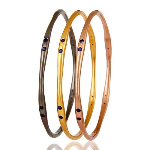 VALENTINO Set 3 Bracciale Multicolore con Zirconi Zaffiro Blu Nuovi Gioielli Moda per Regalo