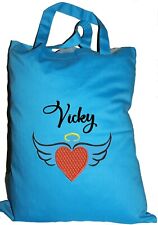 Tote / Shopping Bag | Book / Library Bag  | Angel Wings | 1st Name FREE