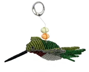 Hanging Hummingbird Sculpture ~ Beaded Ornament Garden Bird Gift~ BEADWORX - Picture 1 of 5