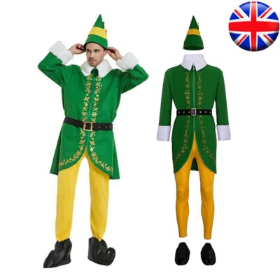 5PC/Set Buddy the Elf Costume Men Christmas Elf Costume Cosplay Full Set Costume