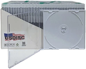 Lot de étuis à bijoux CD USDISC Slimline 5,2 mm, 1 disque unique (blanc) - Photo 1/3
