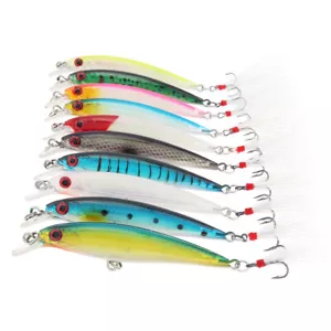 10PCS Minnow Fishing Lures Kit Minnow Lures Minnow Crank Bait for Bass Trout - Picture 1 of 12