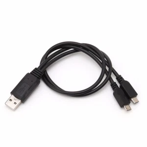 USB 2.0 Type A Male To Male Dual Micro USB Splitter Y Charging Data Cable - Picture 1 of 2
