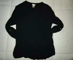 Camisa básica de mujer negra manga 3/4" talla mediana neón soul - Imagen 1 de 5