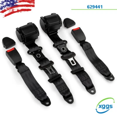 2X Cinturones de seguridad retráctiles universales de 3 puntos aptos para Jeep CJ YJ Wrangler 1982-95 Foto 1 de 4