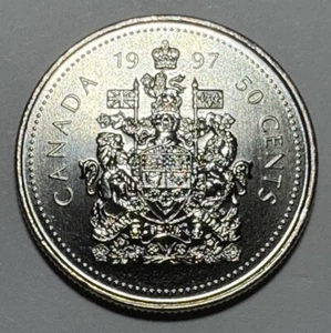 1997 Canadian 50 Cent Piece Proof-Like Coin. Uncirculated Beautiful & Shiny Coin - Picture 1 of 7