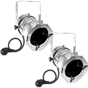 2 x PAR-30 Spot Silber mit E27 Fassung und Stecker PAR 30 Scheinwerfer Spotlight - Picture 1 of 5