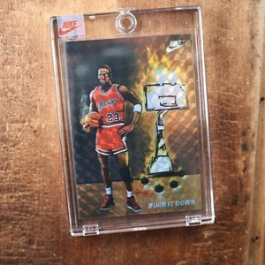 MICHAEL JORDAN 1985 NIKE PROMO CARD BURN IT DOWN DARK PRISM sigillata - Foto 1 di 2