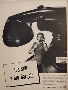 1949 de colección sistema telefónico campana anuncio impreso. Post Segunda Guerra Mundial - Imagen 1 de 1