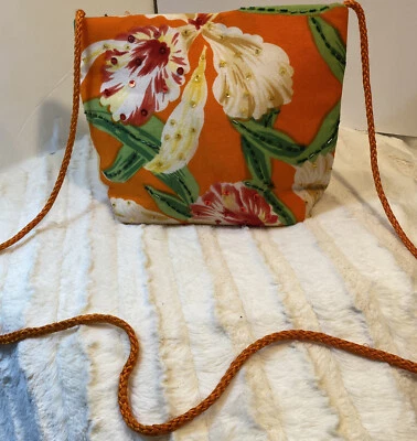 Bolso de hombro diario de verano - motivo de flores tropicales con algunas lentejuelas de colores Foto 1 de 4